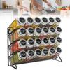 4 Tier  Container Holder Wall Mounted Cupboard Storage Shelf Non-Slip Spice Seasoning Organizer for Small Can Storage