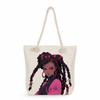 Multifunctional Black girl  Printed Thick Rope Shoulder Beach Bag 7581 KTB