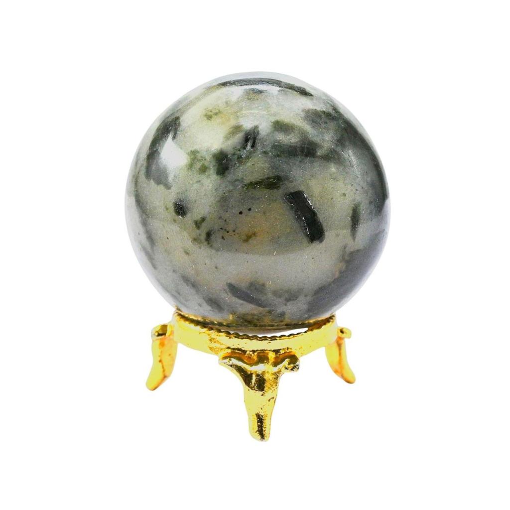 Certified Green Tourmaline in Quartz Crystal Ball for Meditation - Premium Crystal Vastu Items for Home and Feng Shui Items