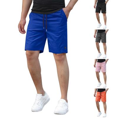 Męskie Letnie Szorty ze Sznurkiem w Jednolitym Kolorze Męskie Codzienne Szorty Sportowe