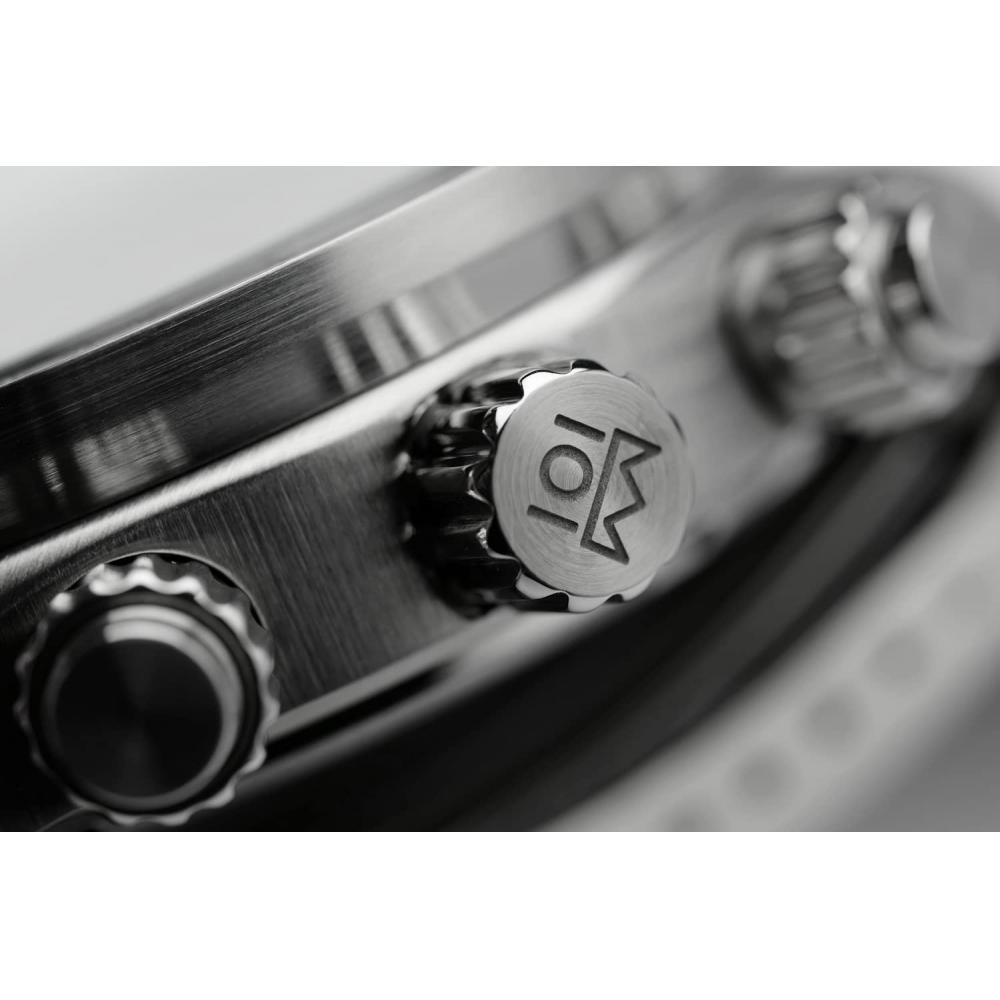 [HYAKUICHI 101] Classic Chronograph Non-Date 200m Waterproof Watch Center Chrono Men's Black Panda