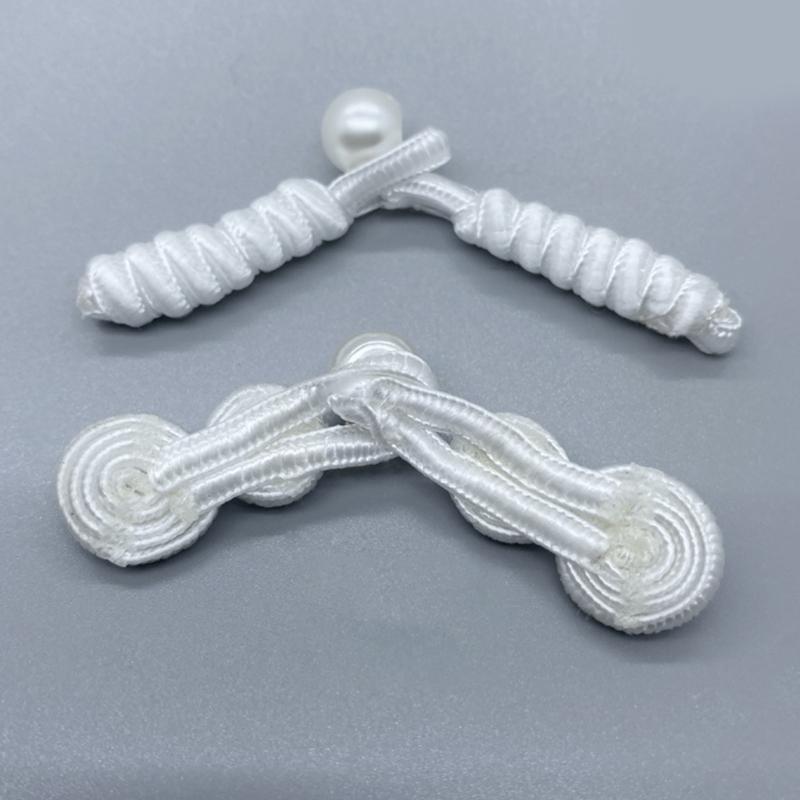 Hand Sewing Closure Button Fasteners Pearl Hook Closure Cheongsam Frog Pearl Buckle Buttons Elegant TangSuit Decoration
