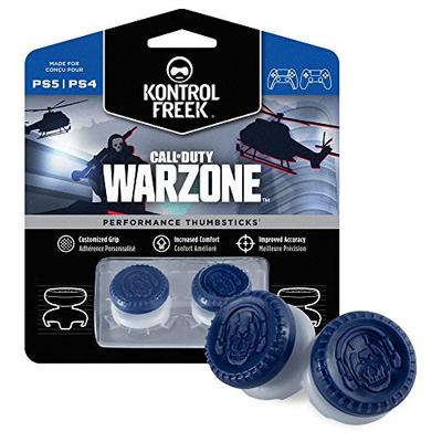 KontrolFreek Call of Duty: Warzone Performance-Thumbsticks für PlayStation 4 (PS4) und PlayStation 5 (PS5) | 2 Hochhäuser, Hybrid| Blau/Grau