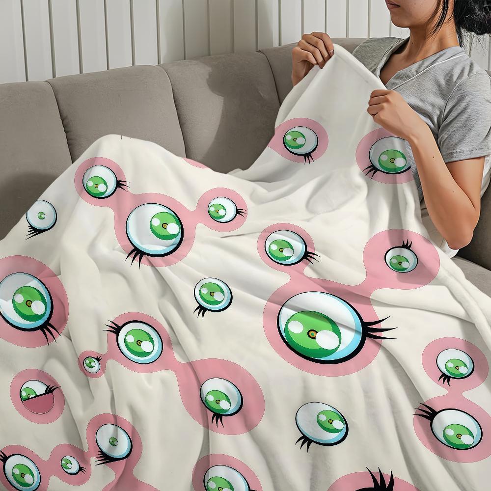flower face Abstract pop modern murakami soft warm plush blanket dorm sofa living room pet hogar bedroom gift nap home Flannel