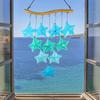 Vindar Sea Glass Wind Chime for Outdoor Unique Blue Starfish Glass Wind Garden or Backyard Memorial Wind Christmas Gift for Grandmother or Birthday