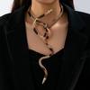 Collier Ras-du-cou Rétro Serpent pour Femme avec Imprimé Léopard, Accessoire de Bijouterie Mode