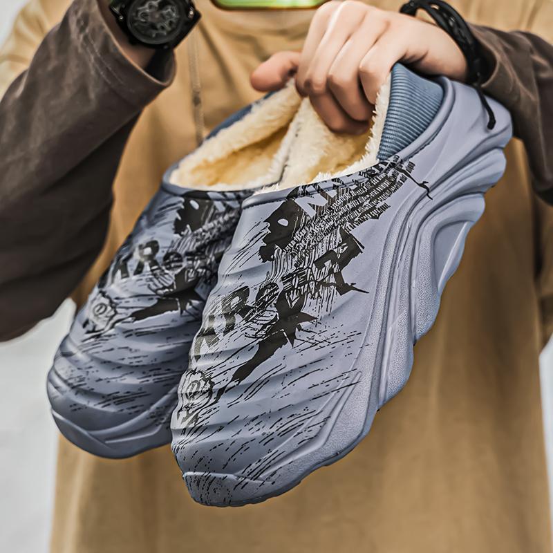 Fashion Men Winter Home Cotton Shoes Indoor Plus Slippers Plus Size Cover Toe Soft Warm Wateroof Daily Casual Women Couple Style Fashion