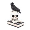 Skeleton Figurine Scary Rich Details Vibrant Colors Strong Resin Stable Skull Figurine for Halloween