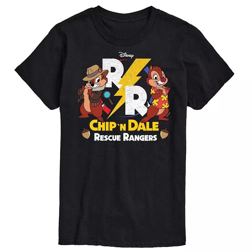 S Mickey Mouse Chip N Dale Rescue Rangers Logo Black TShirt S