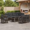 Garden Sofa Set 9 Pieces Gray and Dark Gray Poly Rattan