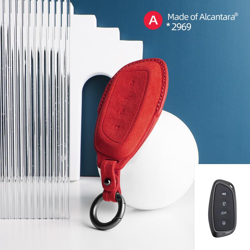 Car Key Case For Haval DARGO XY H-DOG H6 M6 F7 2023 2024 Alcantara Smart Remote Keyless Cover Shell Protector Accessories