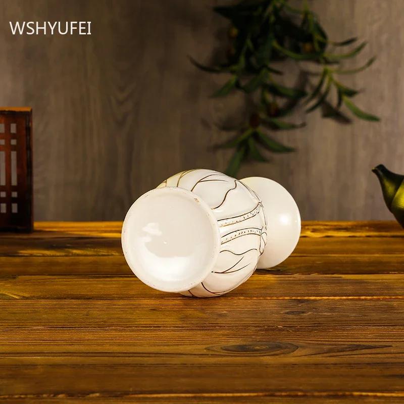 Chinese Ceramics Guanyin Holy Water Bottle Home Desktop Flower Arrangement Vase Buddha Hall Worship Vases Decoration Crafts