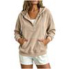 Damen Halbknopf Kapuzenpullover Kordelzug Langarm Kängurutasche Locker Lässig Pullover Einfarbige Tägliche Streetwear Sweatshirt