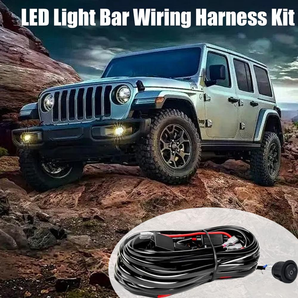 2m LED Light Bar Wiring Harness Kit Lead Wire Harness For Offroad LED Lights Fog Light Auto Spotlight Wiring Harness Set