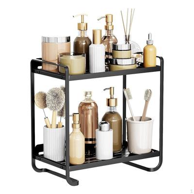 Countertop Standing Shelf Make Up Rack Double Tier Kitchen Storage Spice for Bedroom