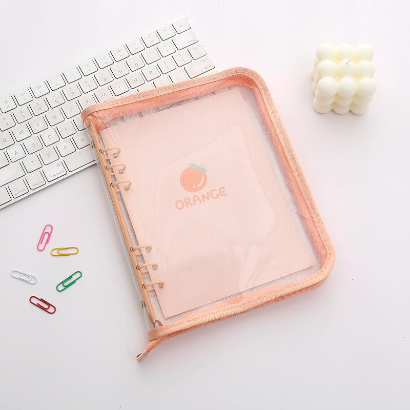 

Милый журнал A5, обложка для ноутбука, сделай сам, органайзер для фотокарточек, мягкая обложка из ПВХ, школьные канцелярские принадлежности оранжевый