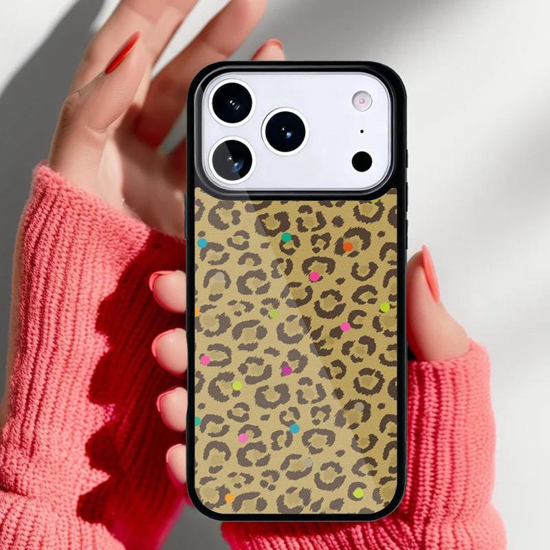 Leopard Print Phone Case for iPhone 17 16 15 14 13 Pro Max Back Cover for 12 11 Pro Coque