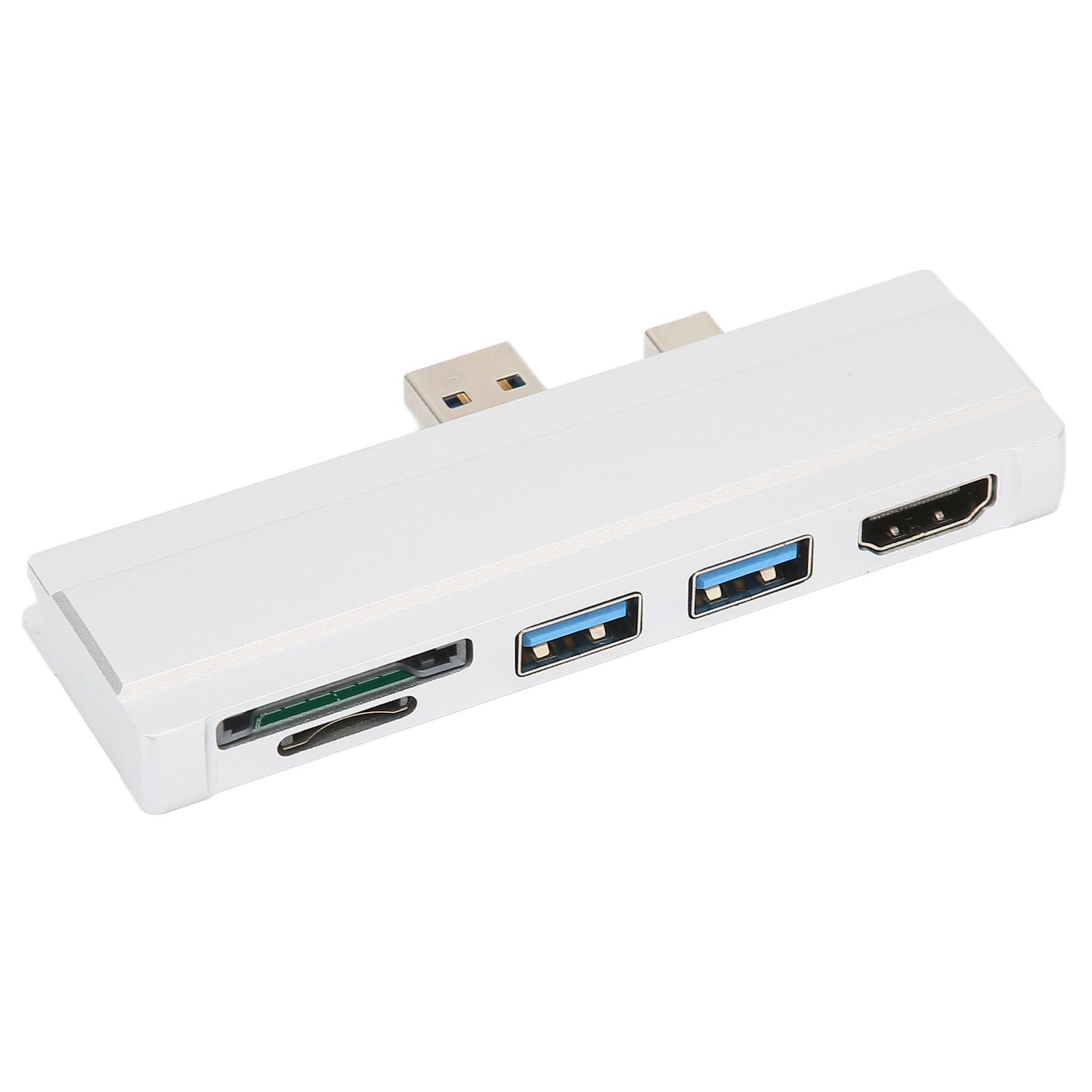 

Для Surface Dock 5 в 1 5 Гбит/с Кардридер 4K Разрешение Алюминиевый Корпус Горячая Замена USB3.0 Концентратор серебряный