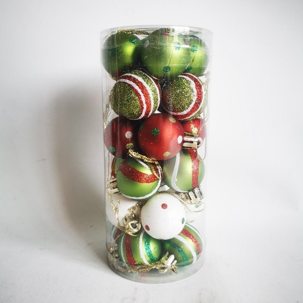 Neues 3cm Bemaltes Weihnachtskugel-Set Weihnachtsbaumkugeln Geschenkkugel Weihnachtsbaumbehang Weihnachtsdekorationen Kunststoff Weihnachtsornamentkugel