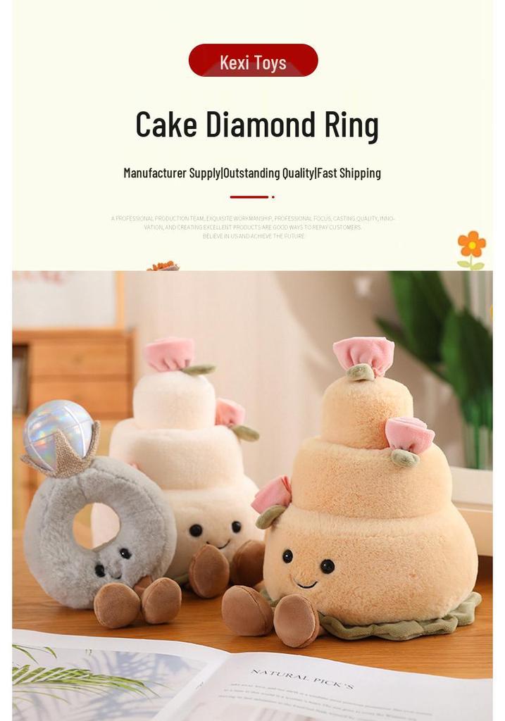 Creative Diamond Ring Cake Toy, Living Room Ornament, Birthday Gift, Wedding Bouquet Accessory