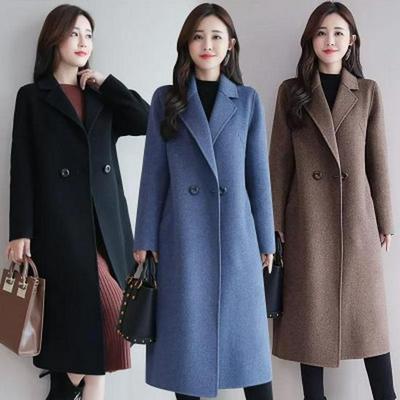 Damen Wollmantel mittellang - Frühling/Herbst, lockere Passform, Übergröße, koreanischer Stil
