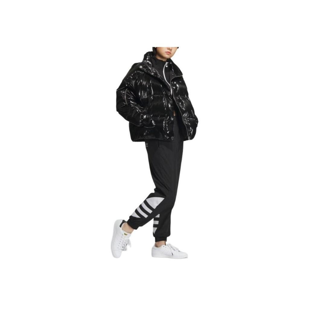 Adidas Originals 600 Puffy Plain Glossy Loose-Fit Down Jacket Women Outerwear Black IU4797