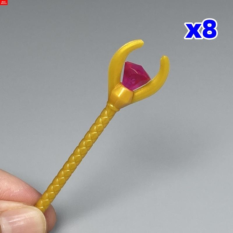 

MOC Цеглини Staff wand з Каменем 1x1 Дорогоцінний камінь Сумісний 30153 93252 Аксесуар Зібрані Будівельні Блоки Іграшки подарунок для дітей
