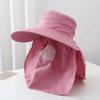 Sun Hat High-Density Sunscreen Fabric UPF50+ Protection Wide Brim Fisherman Hat Shawl Face Guard Design Outdoor Summer Hat