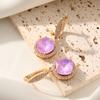 Fashion Round Dangle Earrings for Women New Golden Zirconia Drop Earring Wedding Party Jewelry Accessories