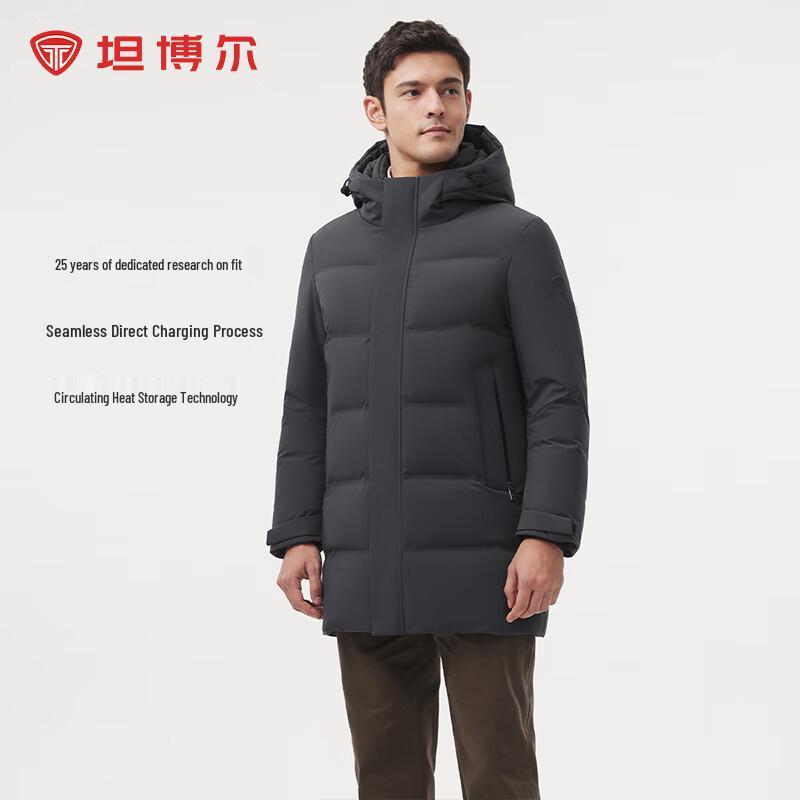 Tanboer Men s Hooded Mid-Length Down Jacket TAF510567A XL
