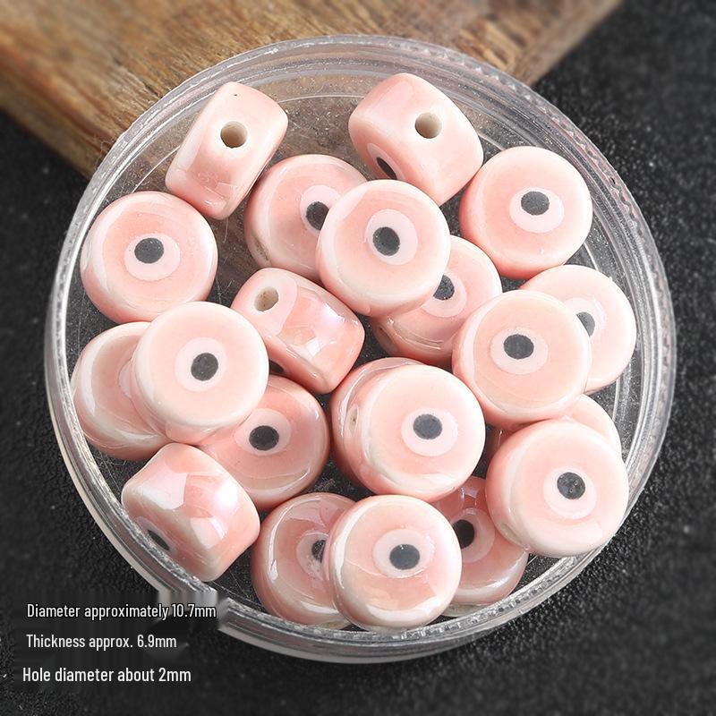 Colored Spacer Demon Eye Ceramic Bead Bracelet - DIY Jewelry Accessory with Loose Beads for Bracelets and Phone Chains