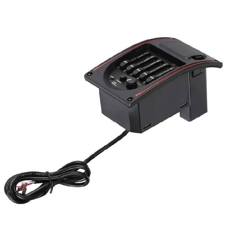 5 Band Acoustic Guitar Preamp EQ Equalizer Tuner Piezo Pickup Equalizer Pickup Tuner for Acoustic Classical Guitar