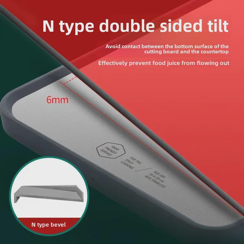 Double-Sided 304 Stainless Steel Mildew-Proof Thickened Chopping Board