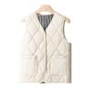 New women's vest spring and winter down cotton vest women's light and thin collar close-fitting warm inside and outside vest