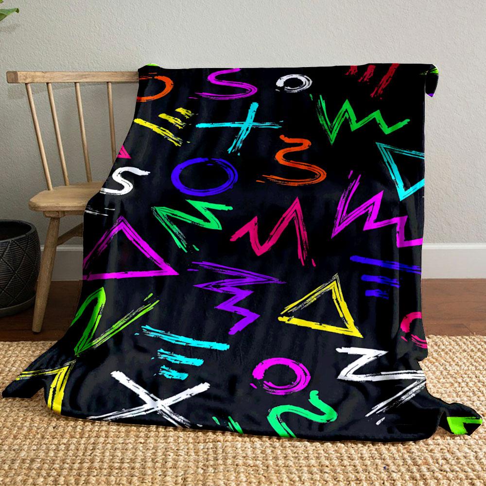 

Neon Graffiti Print Blanket bedroom Blanket for Livingroom Couch lunch break Soft throw for Friend s festival Gift 80cm x 120cm