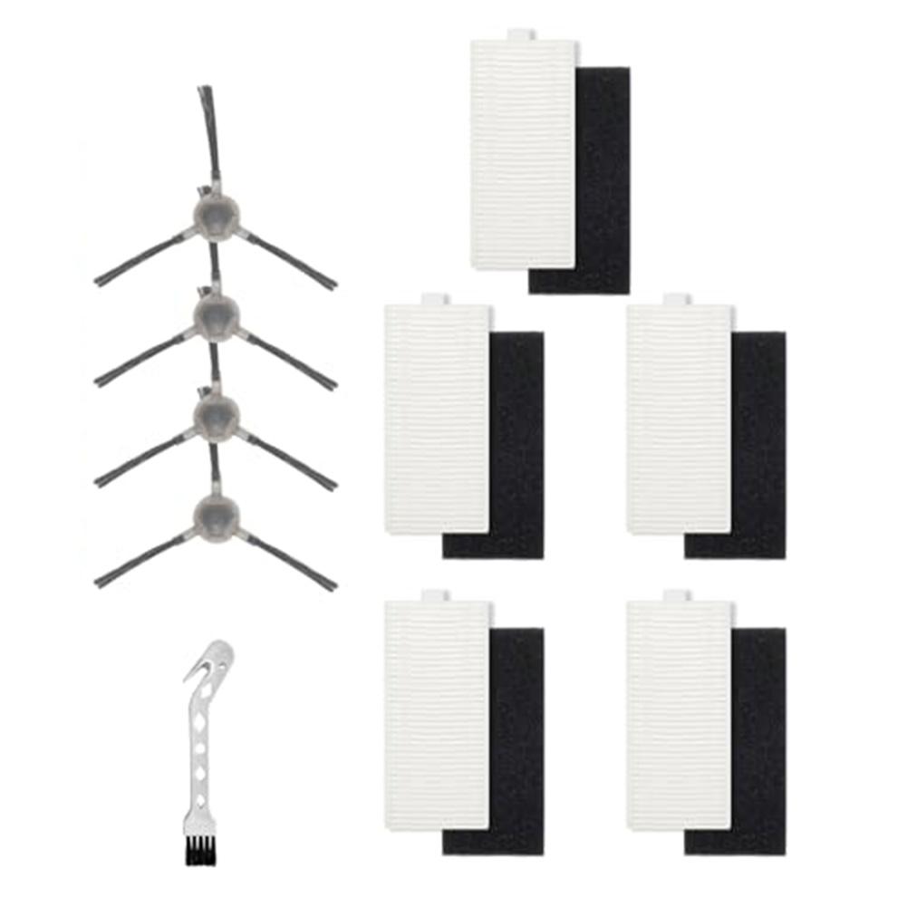 Filters Side Brush Replacement Kit For Lefant M1 / M2 Pro Robot Vacuum 5 Filters + 4 Side Brushes + Cleaning Tool