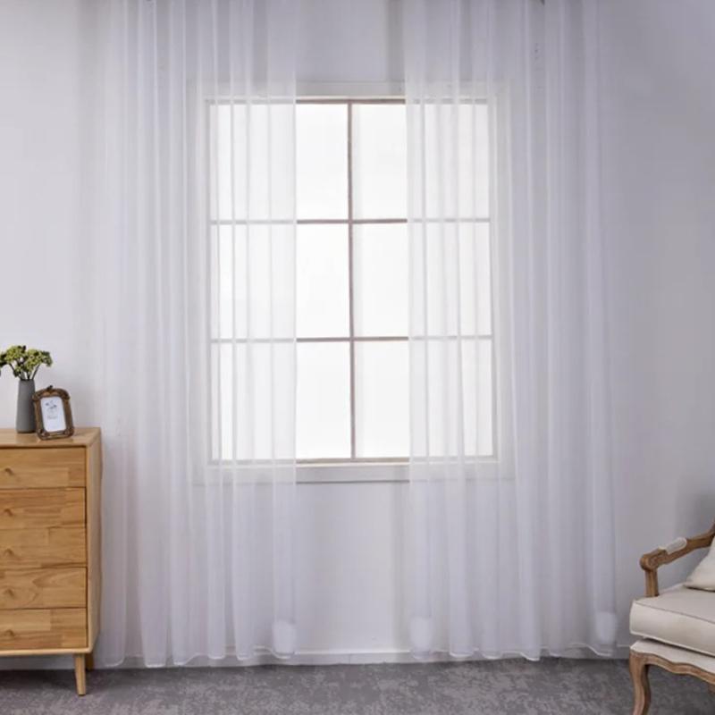 1pcs Beautiful Home Decoration Curtain Translucent Solid Color Gauze Curtains Gorgeous Hotel Living Room Decor Window Blind