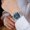 Men's Fashion Quartz Analog Wristwatch, Waterproof, Business Watch, Metal Band, Blue, Stylish Gift