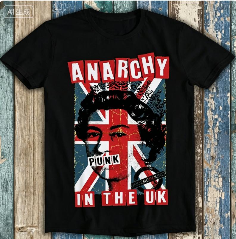 Anarchy in The UK Punk Music Rock Best Seller Funny Meme Top Gift Tee T Shirt Breathable Camise