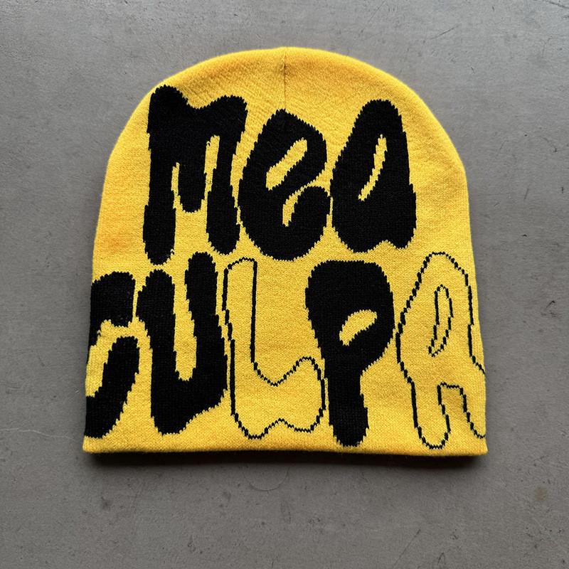 Acrylic Knitted Cap For Teens And Adults With Fashionable Letter Design