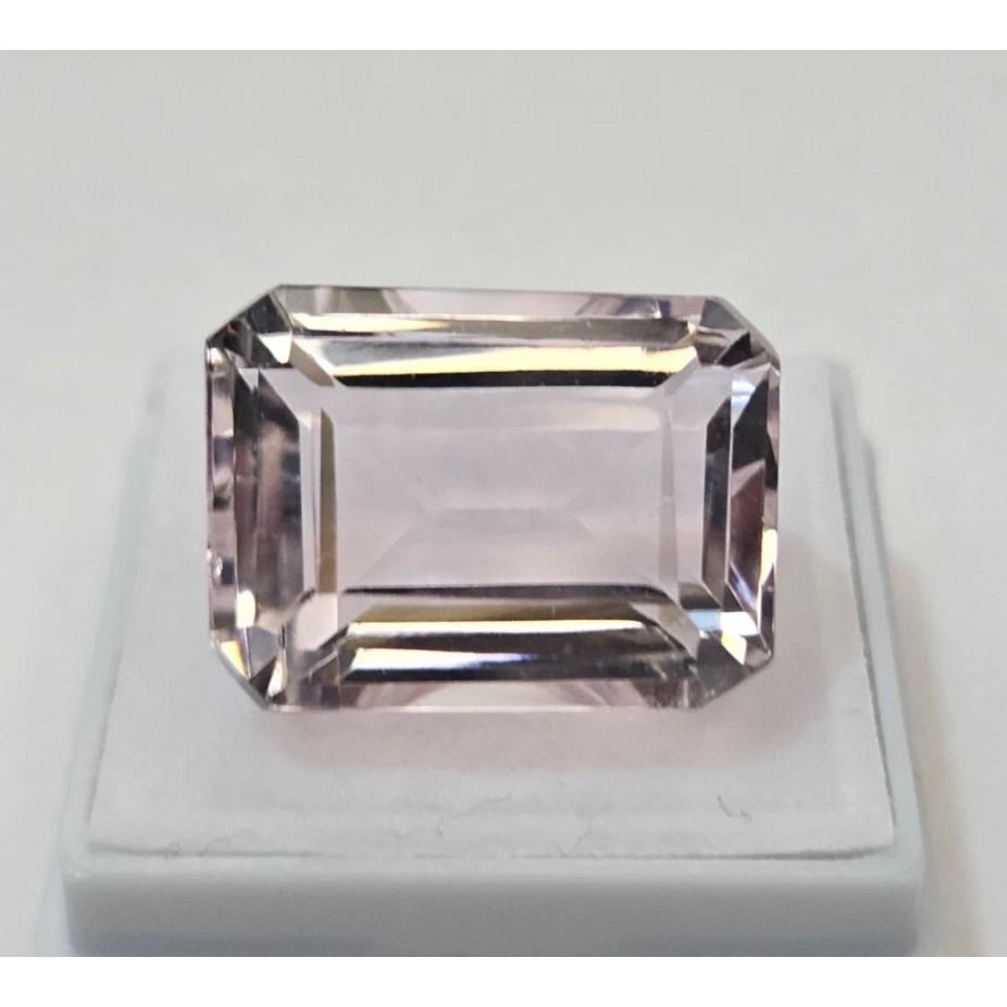 Beautiful Natural Morganite Light Peach 20+ Ct Emerald Cut Certified Gemstone
