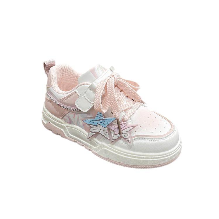 Girls shoes spring 2025 new children's sports shoes soft sole middle and older children's casual board shoes student sports shoes