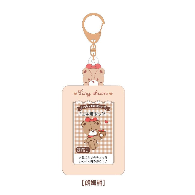Sanrios Gudetama Keychain with Photo Card Holder Anime Keroppi Tuxedosam Photocard Holder Key Ring Accessory for Bag Backpack