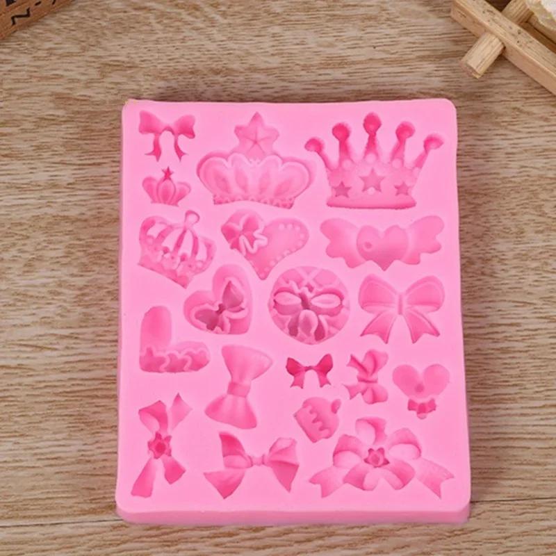 Creative Crown Bow Shaped Cake Silicone Mold Home Kitchen Supplies Chocolate Pastry Candy Making Tools Accessories Wholesale