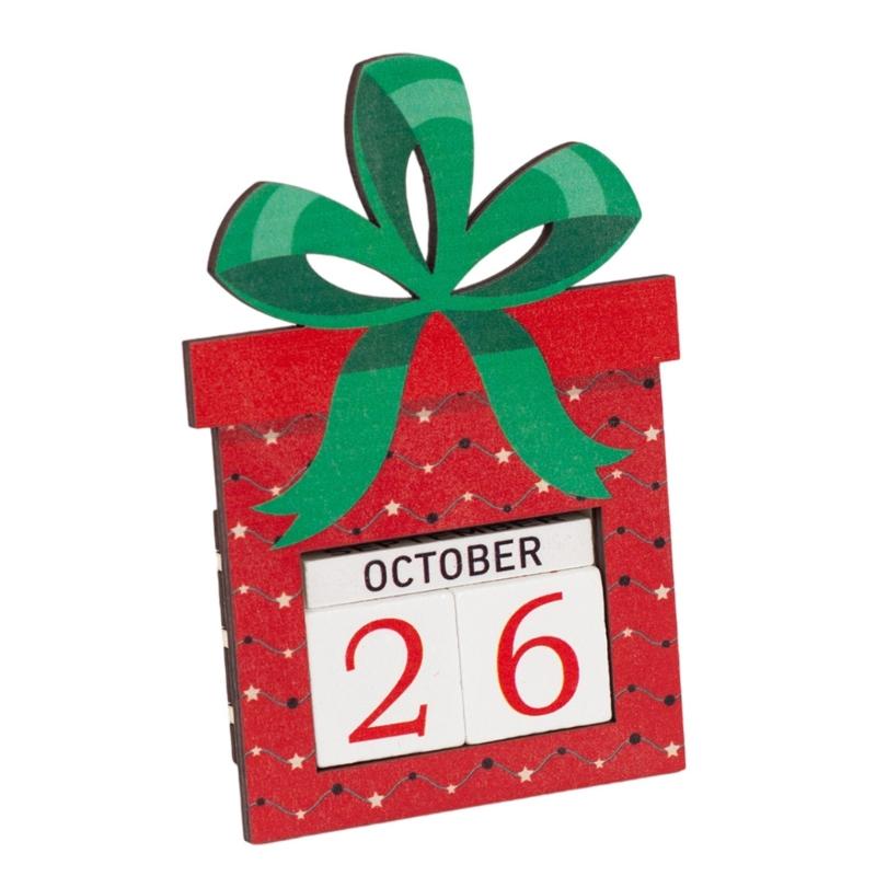 Christmas Calendar Wood Design Festival Table Decoration Countdown Calendar with Numbered Days