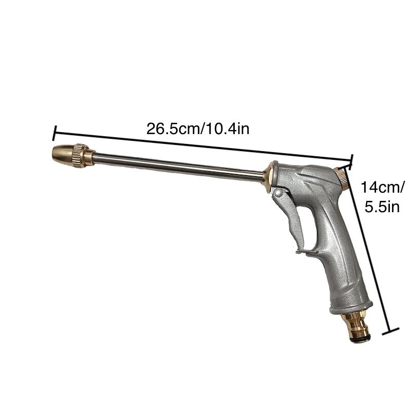 

Motorcycle High-Pressure Water Gun & Brass Nozzle – Aluminum Gun for Car Wash with Ultimate Cleaning Power серебряный