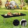 Fitted Tablecloth Rectangle Tablecloths, Elastic Stretch Folding Table Top Cover Reusable for Outdoor Picnic Camping Party Event