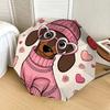 1pc Dachshund Valentine's Day Heart Glasses Umbrella with Plastic Handle,Suitable for All Seasons Home Travel Outdoor UmbrellaDD325