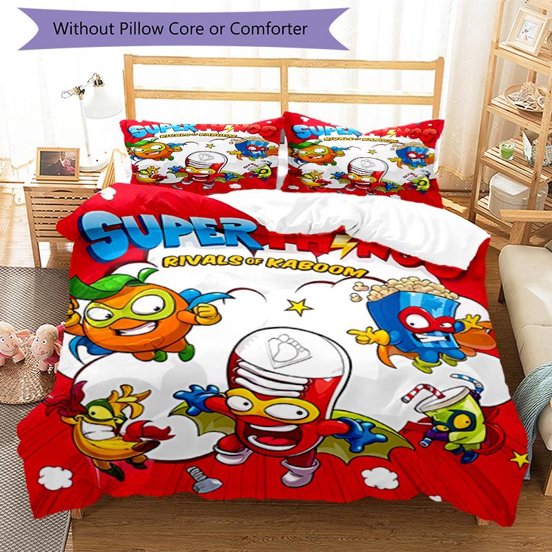 3pcs Superthings2 Pattern Bedding Set Duvet Cover Set Includes Duvet Cover &pillowcases, Perfect All Season Bedroom Decoration & Gift
