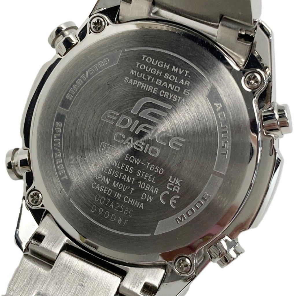 Used CASIO EQW-T650DB-1AJF Black Radio Solar Men's Watch EDIFICE Box and Instruction Manual Included
